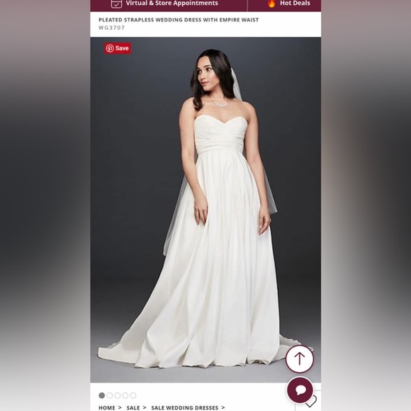 David's Bridal Dresses & Skirts - David’s bridal strapless wedding dress